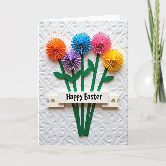 Frohe Ostern Blumen Kunstkarte Karte (Vorderseite)
