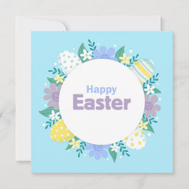 Frohe Ostern Blumen und Eier Feiertagskarte