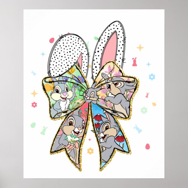 Frohe Ostern Bogen Hase, Retro, Vintage Poster (Vorne)