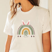 Frohe Ostern, bohemischer Regenbogen und Ei