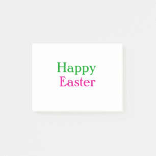 Frohe Ostern Boho Grün Pink Kinder Name Titel Post-it Klebezettel