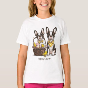 Frohe Ostern Boston Terrier Hunde T-Shirt