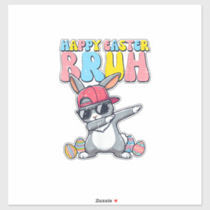Frohe Ostern Bruh Hase Dab Hase Tanz Jungen Kinder Aufkleber