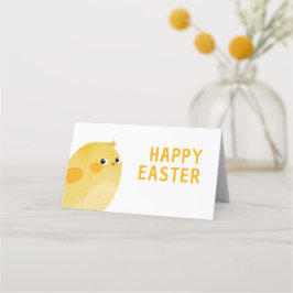 Frohe Ostern-Buffetkarte mit kleinem Küken Platzkarte