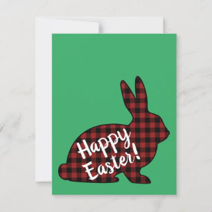 Frohe Ostern! Bunny Silhouette Red Buffalo Kariert Feiertagskarte