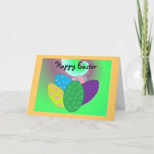 Frohe Ostern Bunte Eier Feiertagskarte