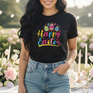 Frohe Ostern Bunter Hase Blumenei T-Shirt