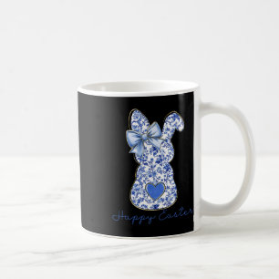 Frohe Ostern Chinoiserie Floral Hase Niedlich Blau Kaffeetasse