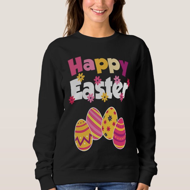 Frohe Ostern colourful eggs Easter  Easter eggs Sweatshirt (Vorderseite)