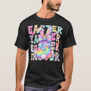 Frohe Ostern Coquette Bunny Regenbogen-Schleife Cu T-Shirt