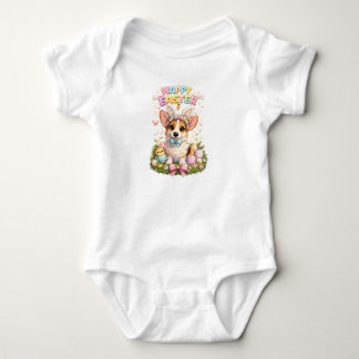 Frohe Ostern Corgi-Shirt – Süße Hasenohren Hund Baby Strampler