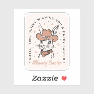 Frohe Ostern Cowboy Hase Western Land Wünsche Aufkleber