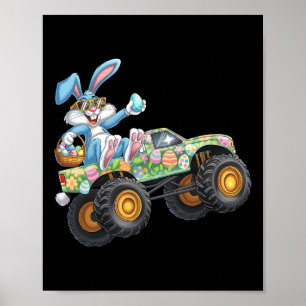Frohe Ostern Dabbing Bunny Monster Truck Liebhaber Poster