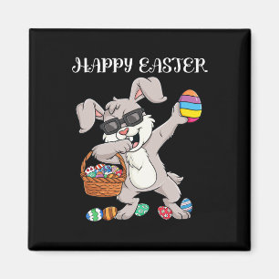 Frohe Ostern Dabbing-Hasen-Eier für Kleinkinder Ju Magnet