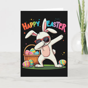 Frohe Ostern Dabbing Kaninchen Eier Osterhase Karte