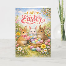 Frohe Ostern Drei Hasen Garten