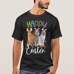 Frohe Ostern Drei Katzen mit Hasenohren Hasenkatze T-Shirt