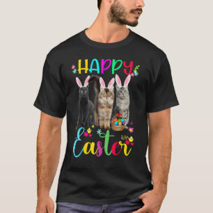 Frohe Ostern Drei Katzen mit Hasenohren Korb K T-Shirt