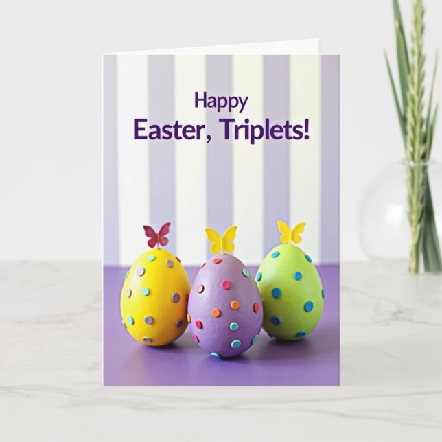Frohe Ostern Drillingskarte Karte (Vorderseite)