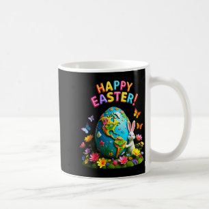 Frohe Ostern Earth Day 2026 Bunny Weltkarte Ostern Kaffeetasse
