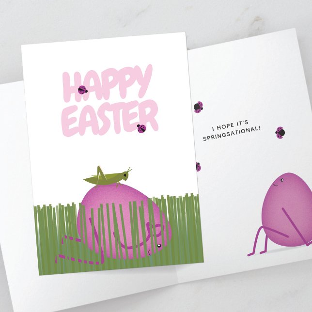 Frohe Ostern Ei im Versteck | Frühlings Szene Karte (Von Creator hochgeladen)