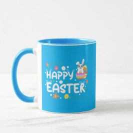 Frohe Ostern, Eier, Bunny & Blume Tasse