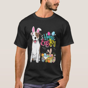 Frohe Ostern Eier Hase Hund Pitbull Jungen Mädchen T-Shirt