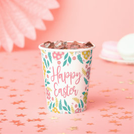 Frohe Ostern Eier in Rosa und Gelb Pappbecher