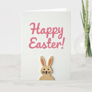 Frohe Ostern Einfache Holzkarte Karte