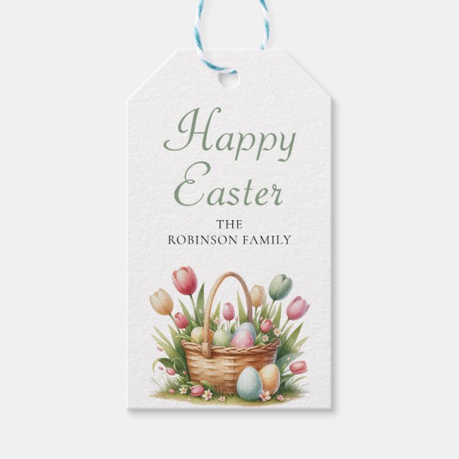 Frohe Ostern Elegante Florale Moderne  Geschenkanhänger (Vorderseite)