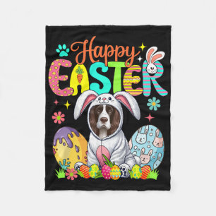 Frohe Ostern English Springer Spaniel Cosplay Hase Fleecedecke