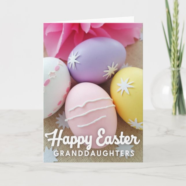 Frohe Ostern Enkelinnen Karte (Vorderseite)