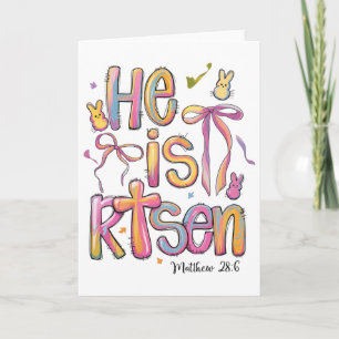 Frohe Ostern Er Ist Auferstanden Bunny Jesus Chris Karte