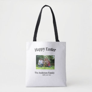 Frohe Ostern Familienfoto Name Text Wiedersehen ei