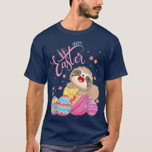 Frohe Ostern Faultier mit Ostereier-Jagd-Geschenke T-Shirt