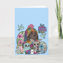 Frohe Ostern Flauschige und gefiederte Freunde Karte