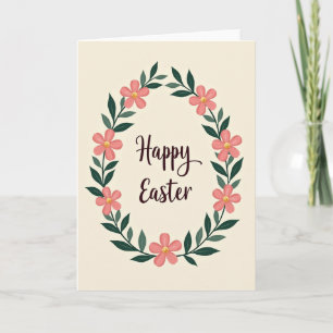 Frohe Ostern Florale Kranzkarte Karte
