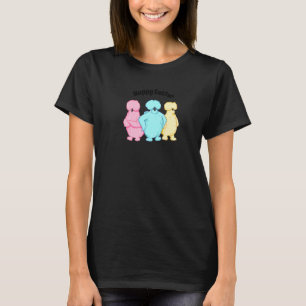 Frohe Ostern Freche Silkie-Hühner Pastellblau Pin T-Shirt