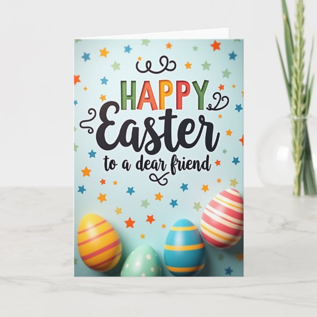 Frohe Ostern Freundschaftskarte Karte (Vorderseite)