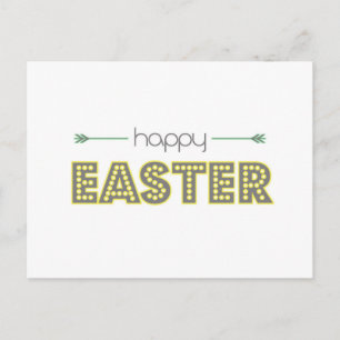 frohe ostern frühling gelb mint grün einfach feiertagspostkarte