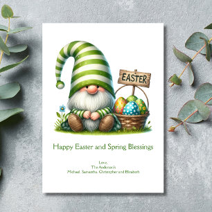 Frohe Ostern Frühlings-Gnom Ostern Feiertagskarte