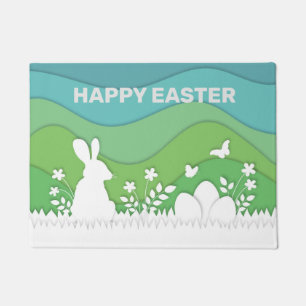 Frohe Ostern, Frühlingslandschaft Urlaub Fußmatte