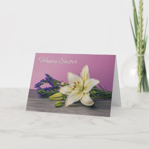 Frohe Ostern Für Jeden Lily Blumen Malerei Feiertagskarte
