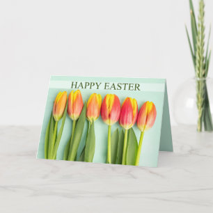 Frohe Ostern für jedermann sechs schöne Tulips-Fot Feiertagskarte