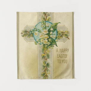 Frohe Ostern für Sie - Antike Postkarte,  Wandteppich