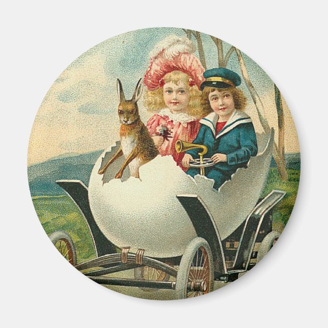 Frohe Ostern für Sie Eggshell Car Vintag Magnet (Vorne)