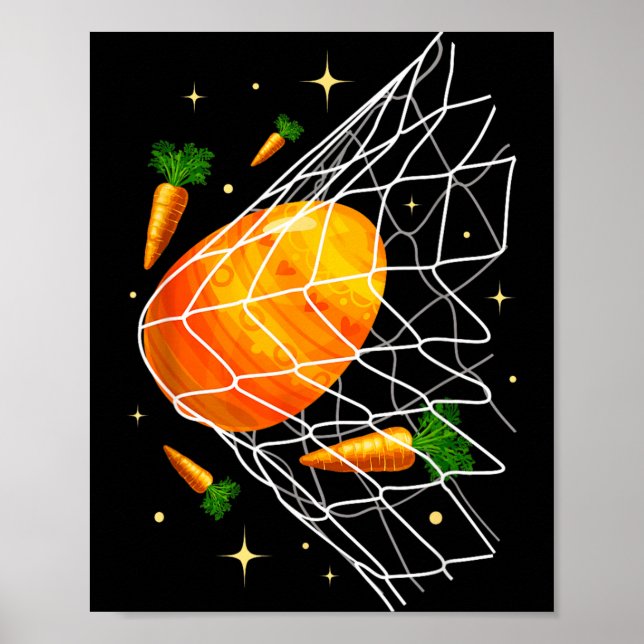 Frohe Ostern Fußball Ostereier Im Netz Kinder Poster (Vorne)