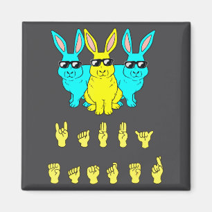 Frohe Ostern Gebärdensprache Ostern Ei Ostern Magnet