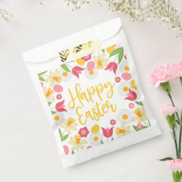 Frohe Ostern | Gelbe Rote Blumen Geschenktütchen