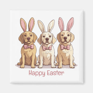 Frohe Ostern Gelber Labrador Retriever Hunde Magnet
